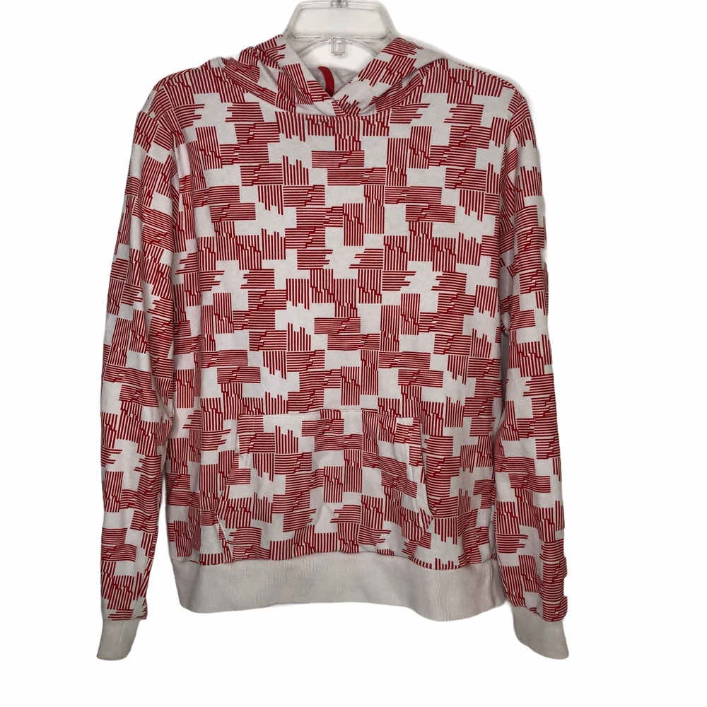 Wesc Hooded Sweatshirt Womens Red White Geometric XL 14-16 E59